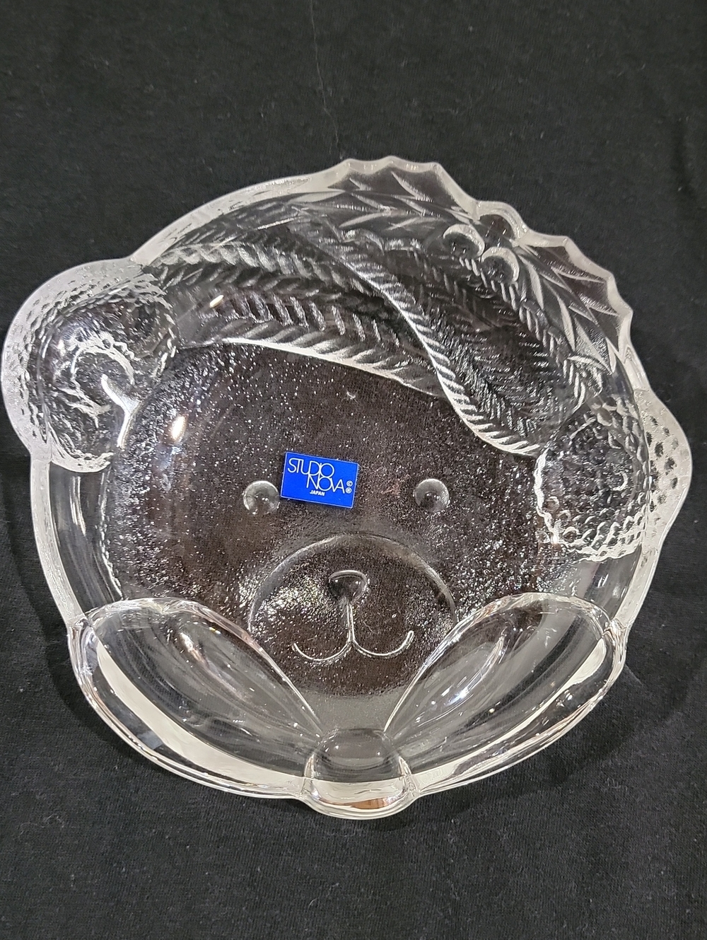 Studio Nova Clear Teddy Bear Glass Sweet Dish Bowl Japan